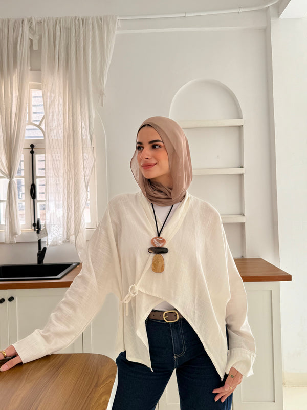Luna top white