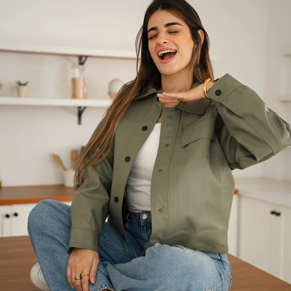 Ava” Street Jacket-Olive