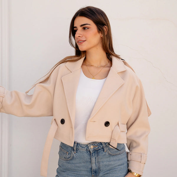Cropped jacket-Beige