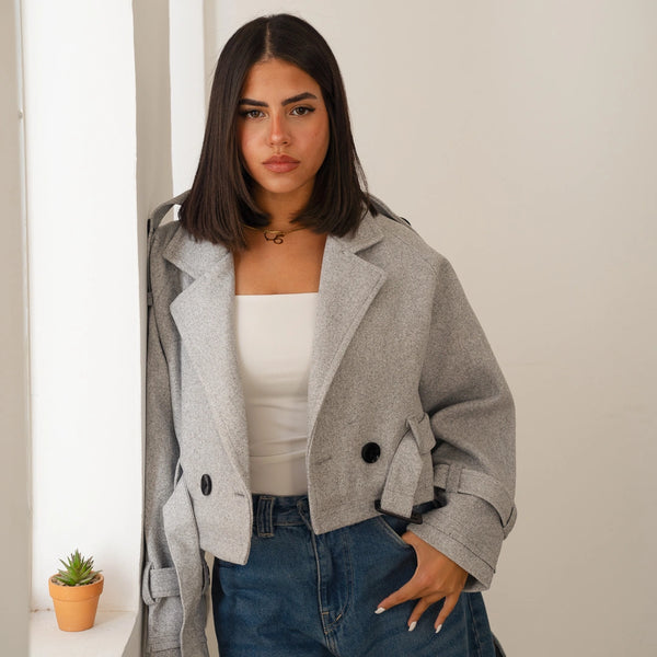 Cropped jacket-Grey