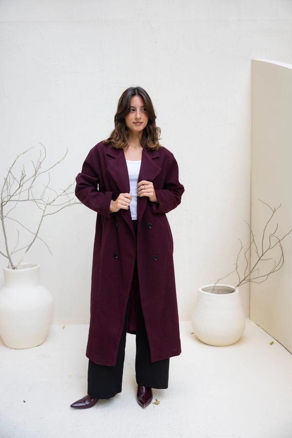 The Oslo Coat Burgendy