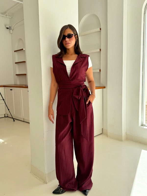 Elara Suit Burgundy